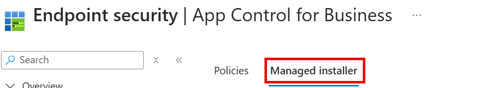 Managed Installer Tab