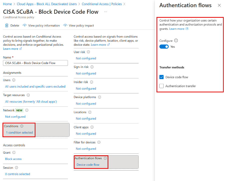 Device Code Flow Conditions