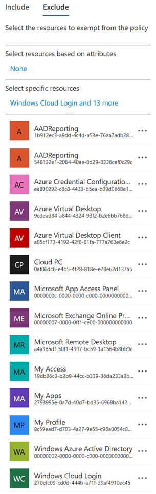 Block Unmanaged Devices Exclusions