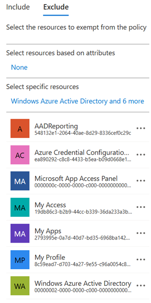 MFA Registration Exclusions