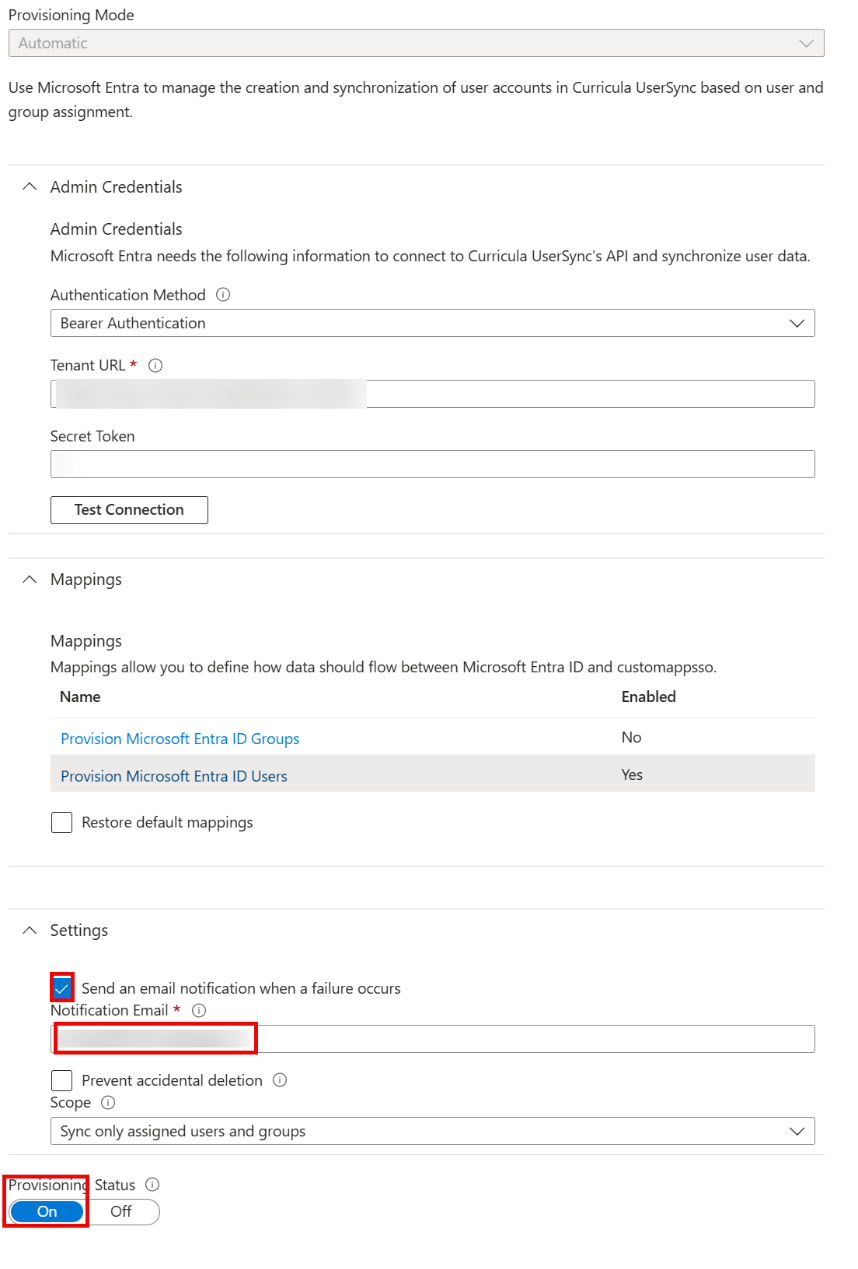 SCIM Provisioning Status