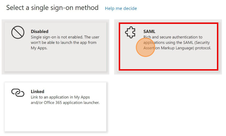 Select SAML