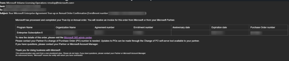 Setup Confirmation Email